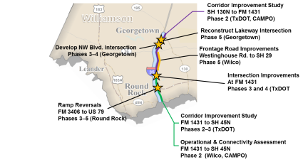 Map of Williamson County